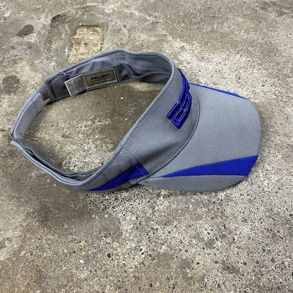 Vintage 90s Top Of The World ESPN Visor Strap Back Adjustable Gray Sports Logo